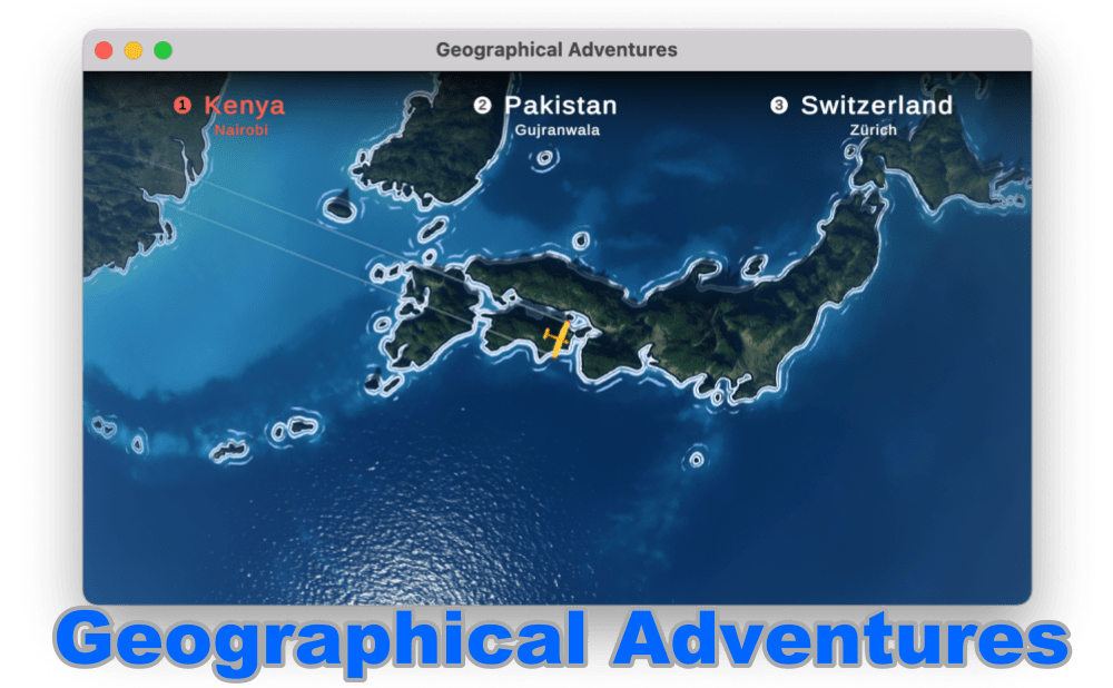 世界の空を旅して国を探す地理ゲー「Geographical Adventures」